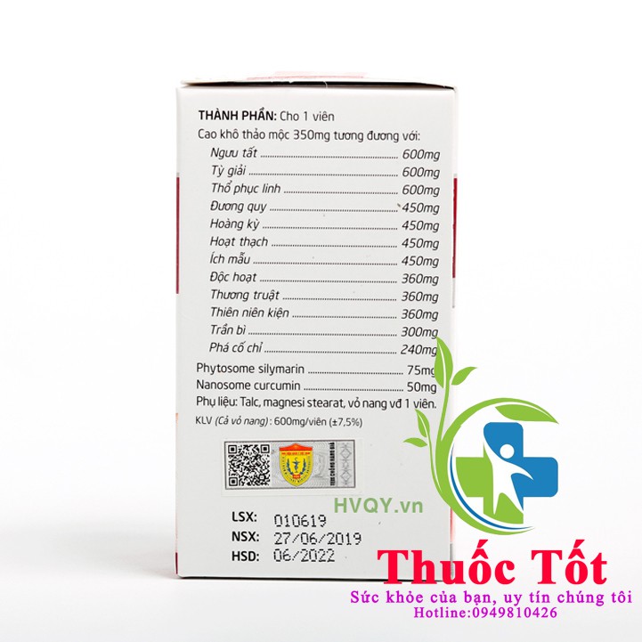 [Chính Hãng] Viên nang Gusaradi hvqy 60 Viên - Hỗ trợ giảm các triệu chứng cho người bị Gout (gút)