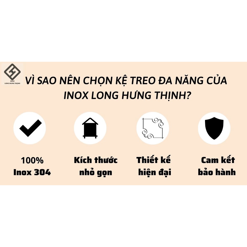 Kệ treo đa năng INOX304 cao cấp 100% 2 tầng, nội thất gia dụng phòng bếp tiện lợi, kệ treo 4 trong 1, đủ loại kích ttầng