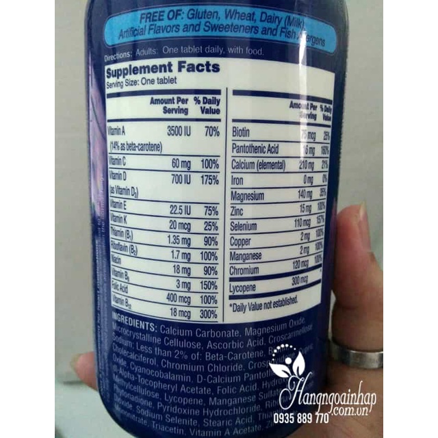 VITAMIN TỔNG HỢP DÀNH CHO NAM GIỚI 300 VIÊN - COMPLETE MULTIVITAMIN ONE A DAY FOR MEN