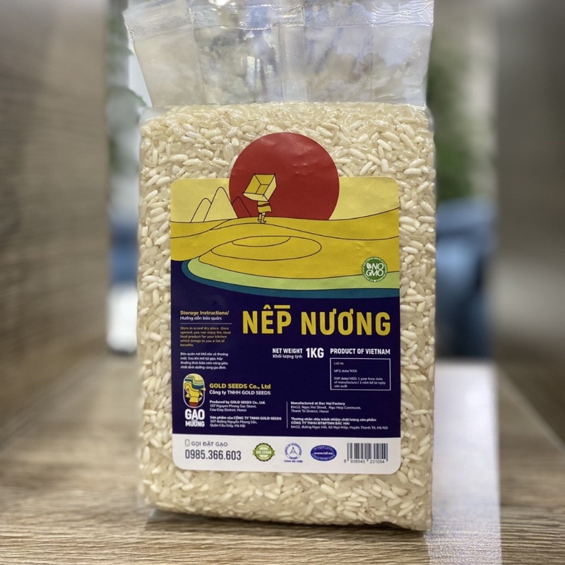 Gạo nếp nương hữu cơ đặc sản tây bắc nấu xôi thơm dẻo đóng gói túi hút chân không 1kg | BigBuy360 - bigbuy360.vn