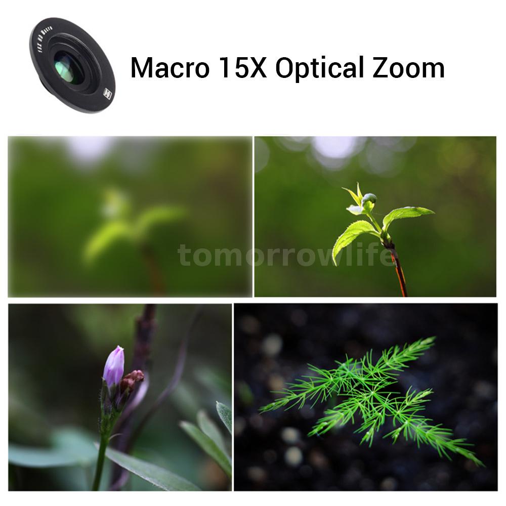 Ống Kính 5k Ultra Hd 18mm 128 Wide-Angle 15x Macro Có Kẹp Gắn Điện Thoại