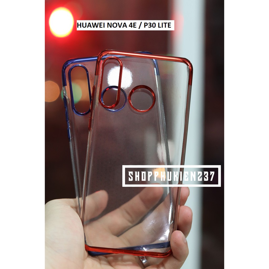[Freeship toàn quốc từ 50k] Ốp Lưng Huawei P30 Lite , Nova 4e Ốp Dẻo Trong Viền Màu Hai Đầu Cực Đẹp