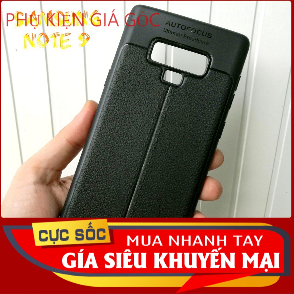 Ốp Lưng Samsung Note 9 Dẻo Giả Da Đen Đẹp