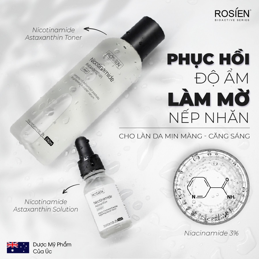 Nước cân bằng và dưỡng ẩm da - Rosien Nicotinamide Astaxanthin Toner 180ml