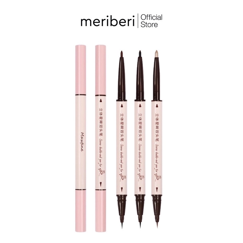 Bút kẻ mắt 2 đầu Maxfine Eyeliner ngòi bút siêu mảnh chống nước, chống trôi