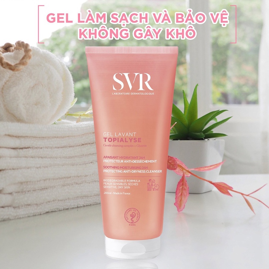 Gel làm sạch không chứa xà phòng SVR TOPIALYSE Gel Lavant 200ml