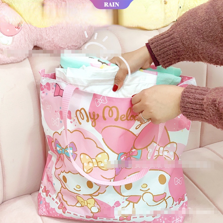 Túi Mua Sắm Tái Sử Dụng Nhiều Lần In Họa Tiết Hoạt Hình Sanrio Cinnamoroll Kuromi My Melody Cho Nữ