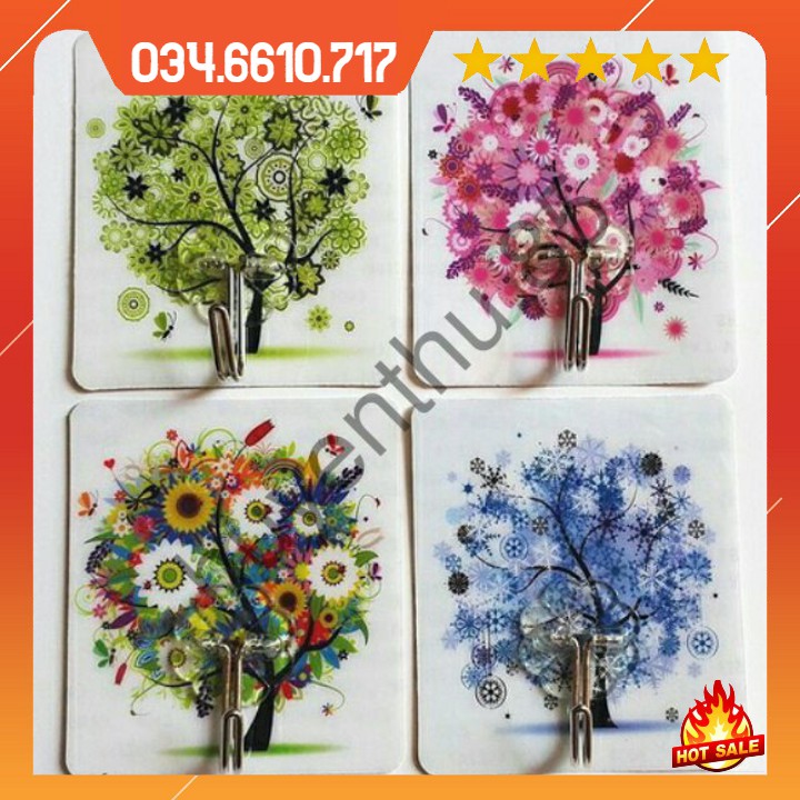Combo 5 móc dán tường hình 3D siêu chịu lực (Giao ngẫu nhiên)