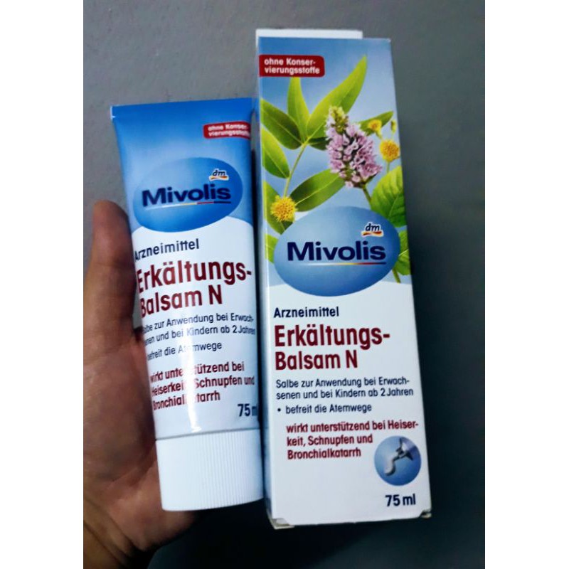 (Có sẵn) Dầu thoa giữ ấm ERKÄLTUNGS Mivolis 57ml của Đức cho bé