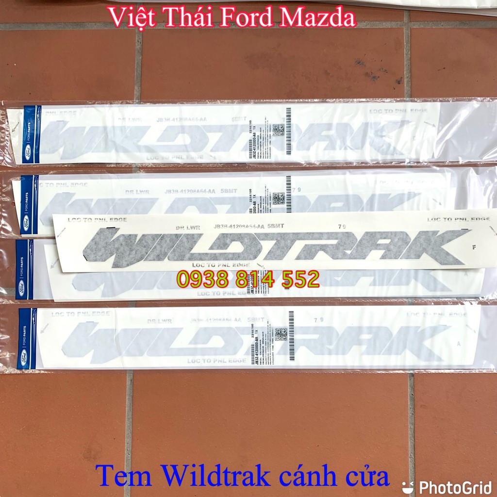 TEM CHỮ WILDTRAK CÁNH CỬA TRƯỚC RANGER CHÍNH HÃNG