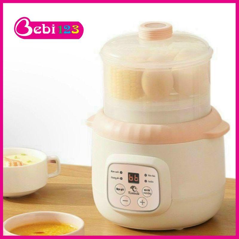 Nồi nấu cháo chậm đa năng Kichi 0.8L, chưng, hầm, hấp cách thuỷ tiện lợi