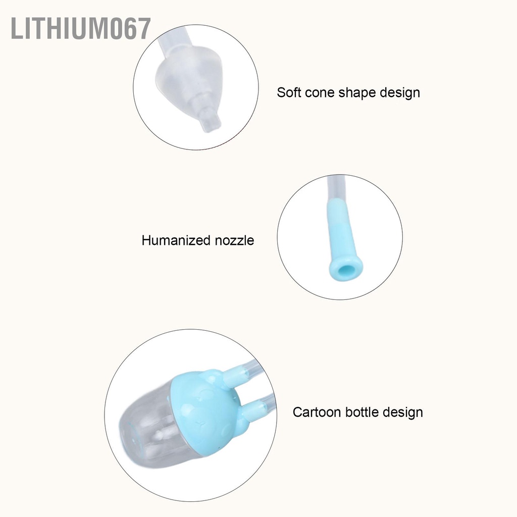Lithium067 5 cái Máy hút mũi cho trẻ sơ sinh Ngăn ngừa chảy ngược nước Làm sạch bé Dụng cụ chăm sóc Màu xanh