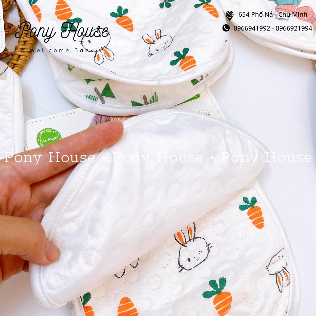 Set 2 Yếm Ăn Dặm, Yếm Dãi Quàng Cổ Cotton Chống Thấm Có Cúc Bấm Cho Bé Từ Sơ Sinh Mẫu Mới Nhất