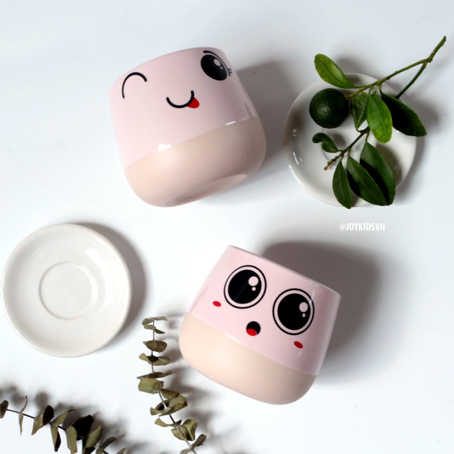 Ly Gốm dễ thương | Chậu gốm trồng cây - Cute Ceramic Cup | Pot