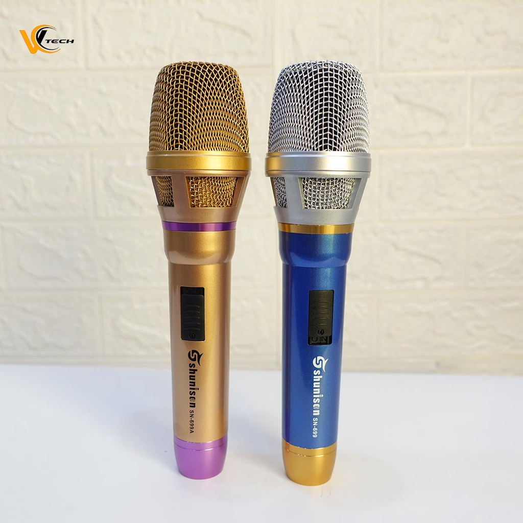 Micro Hát Karaoke Có Dây Cao Cấp Shunison SN-699/ SN699A | Micro chuyên nghiệp Hát Nhẹ, Bắt Giọng Nhạy, Dây Mic dài 5m