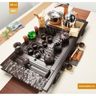 Bộ bàn trà điện bằng gỗ tự nhiên B601