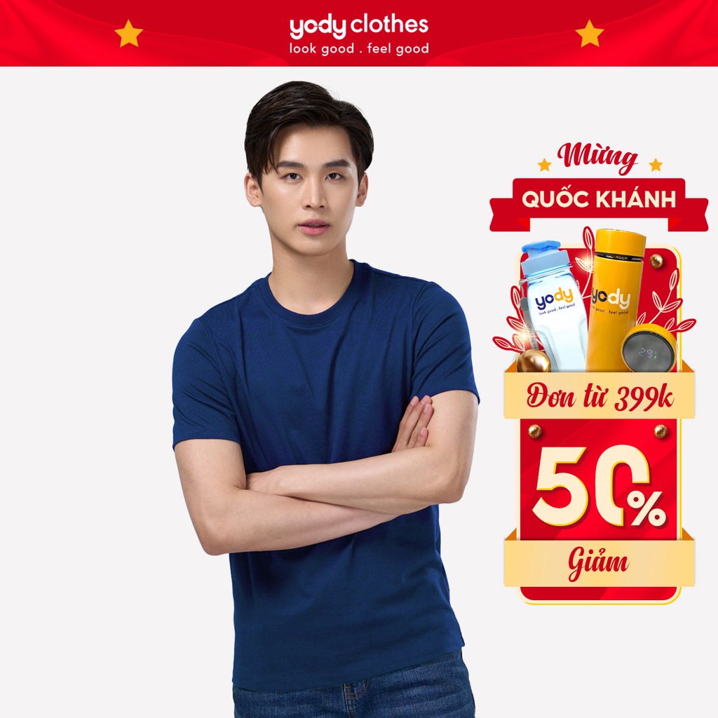 Áo thun nam YODY cổ tròn mềm mại giữ form thấm hút mồ hôi có bigsize TSM5289