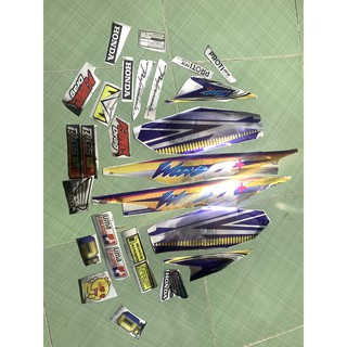 Tem wave 110 xanh cam crom
