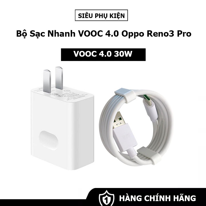 Bộ Sạc Nhanh OPPO Reno 3 - Vooc 4.0 Công Suất 30W - Hàng Chính Hãng