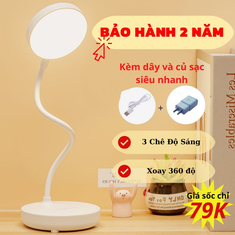 Đèn Để Bàn, Đèn Học Cảm Ứng Đa Năng Có Nhiều Mức Sáng Sạc Tích Điện, Bóng LED Siêu Sáng ĐÈN TRẦN PHÚ