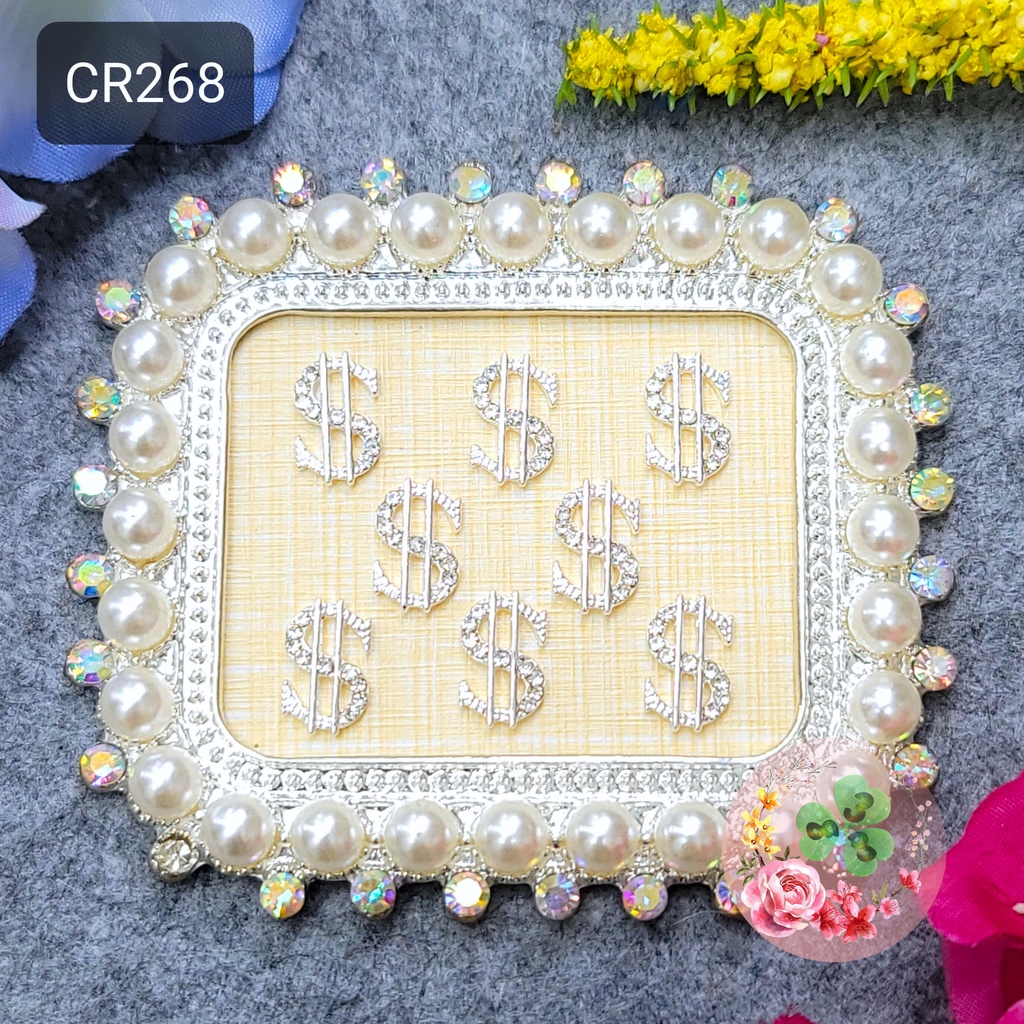 Mã CR268 . Charm kim loại đính đá trang trí móng siêu xinh.