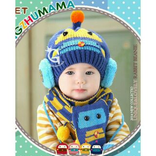 Sét khăn, mũ, găng tay robot cho bé