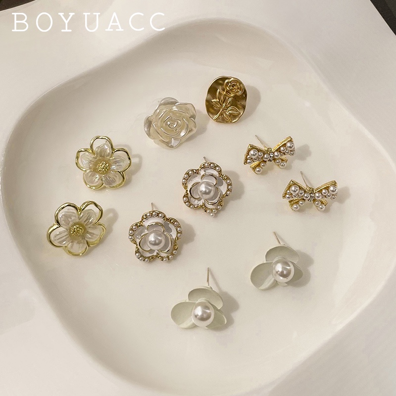 Khuyên Tai Đính Đá Ngọc Trai Nhân Tạo Phong Cách Retro Thời Trang Mùa Hè Hàng Mới 2022 Dành Cho Bạn Nữ