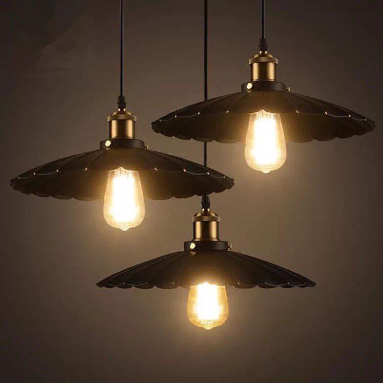 Chao đèn thả đui đồng kiểu đèn bão TBD866 đường kính 250mm/350mm (Đen)