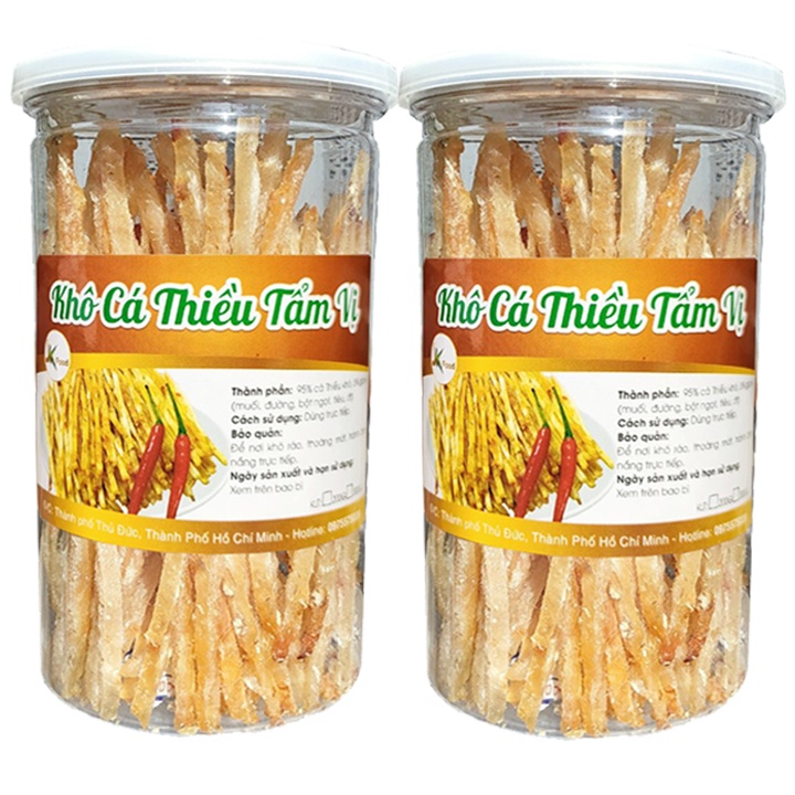 [Mã GROSALE2703 giảm 8% đơn 250K] COMBO 2 HŨ CÁ THIỀU TẨM GIA VỊ THƠM NGON HIỆU SK FOOD - TỔNG 400G