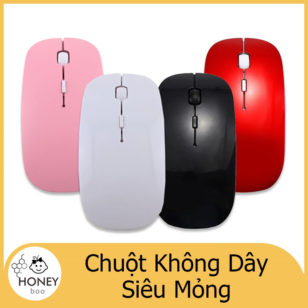 Chuột không dây siêu mỏng 2.4GHZ đa dạng màu sắc, có kèm đầu thu USB 2.0【MOS-WLCHP】