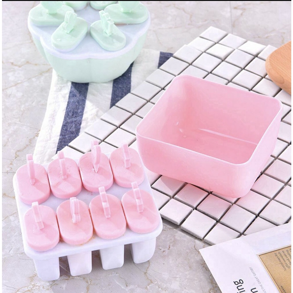 Bộ khuôn làm kem 8 que rời tiện dụng dễ làm