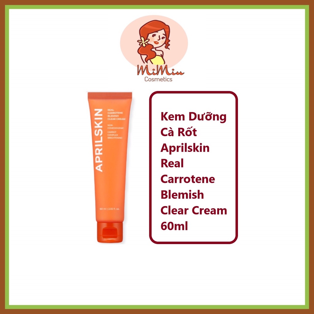 ( Tuýp Full &amp; mẫu dùng thử ) Kem Dưỡng Cà Rốt Làm Sạch Mụn, Sáng Da Aprilskin Real Carrotene Blemish Clear Cream