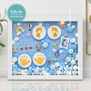 Khung ảnh in dấu tay bé - Khung ảnh đất sét - Quà tặng thôi nôi, đầy tháng, sinh nhật - Món quà ý nghĩa - giá rẻ