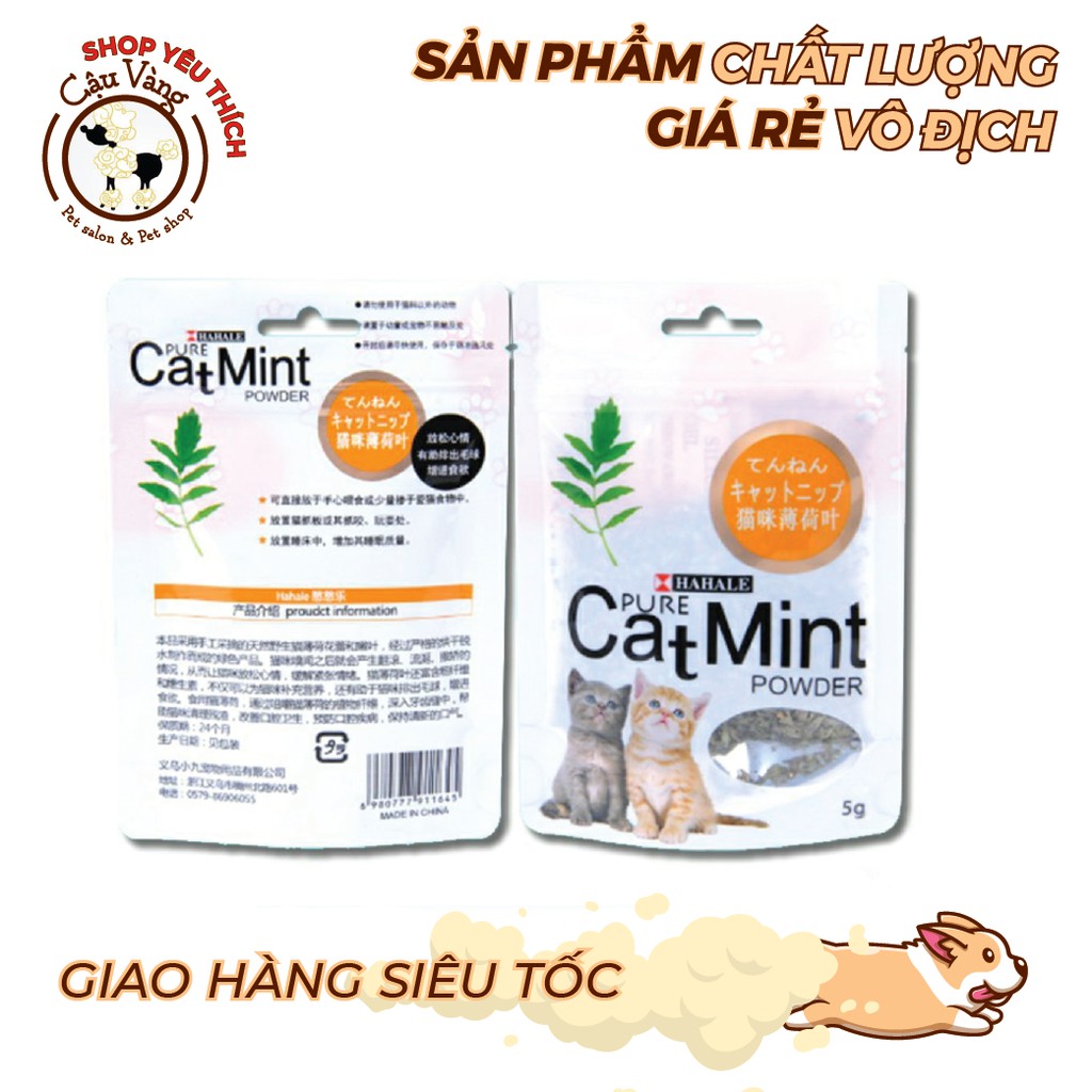 Cỏ Bạc Hà Cho Mèo - CATNIP - Gói 5g - Giúp mèo thư giãn, tiêu hóa tốt