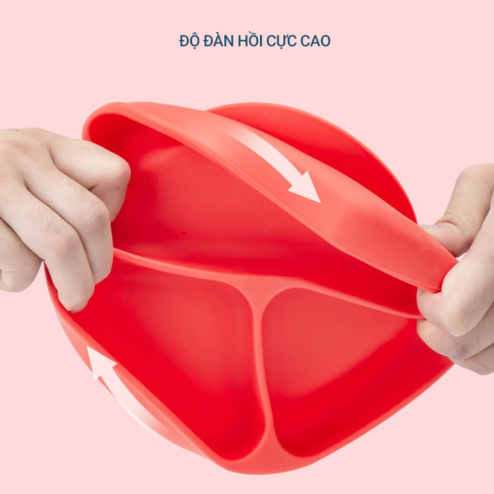 Khay ăn dặm silicon chống rơi, vỡ