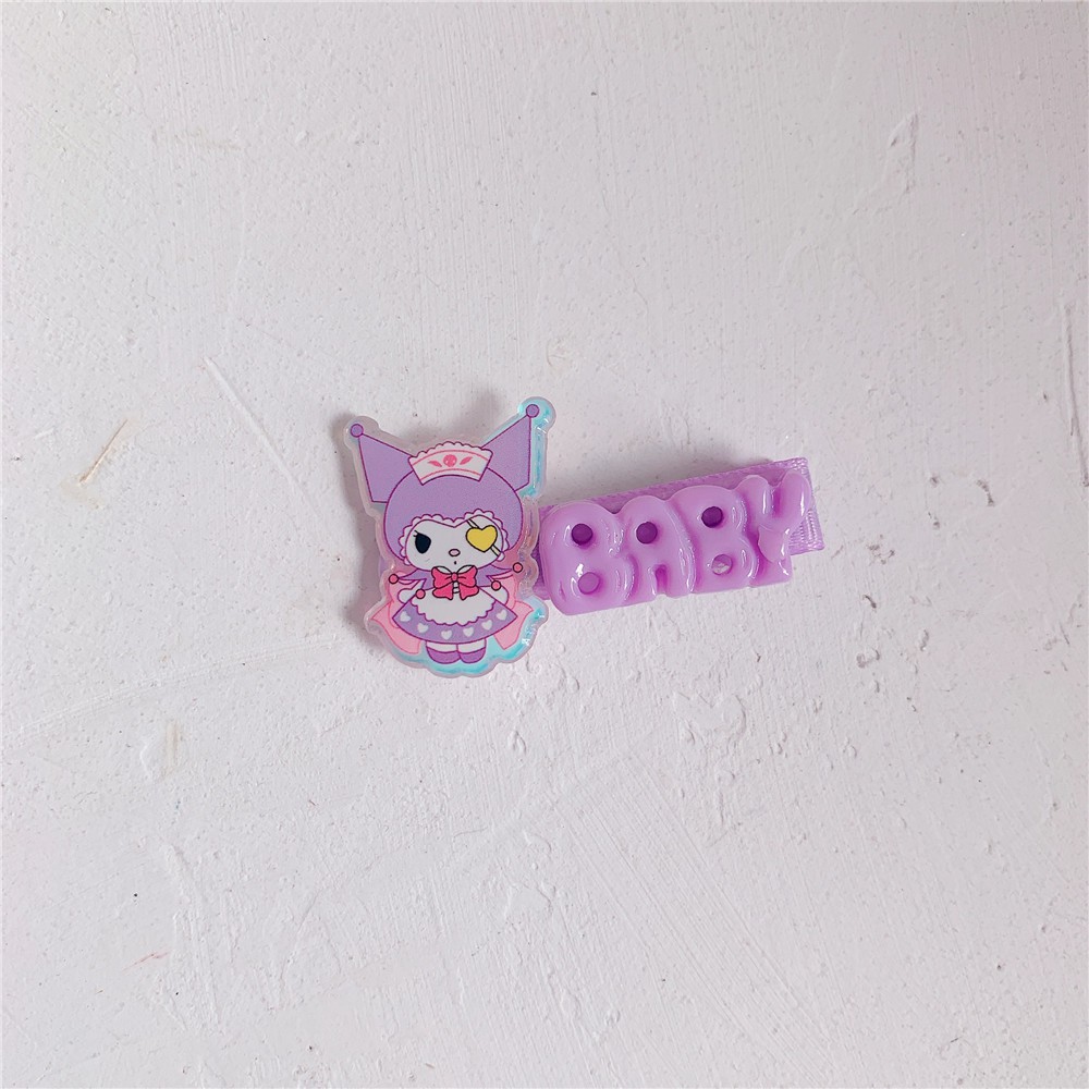 Kẹp Tóc Màu Đen Ngọt Ngào Phong Cách Harajuku Dành Cho Nữ