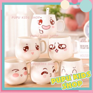 CỐC SỨ UỐNG TRÀ, CÀ PHÊ HÌNH MẶT CƯỜI 300ML (KHÔNG NẮP)