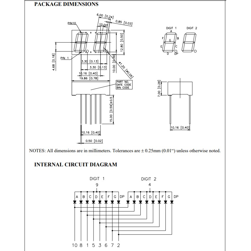 LED 7 thanh - đoạn 0.39 inch LITEON