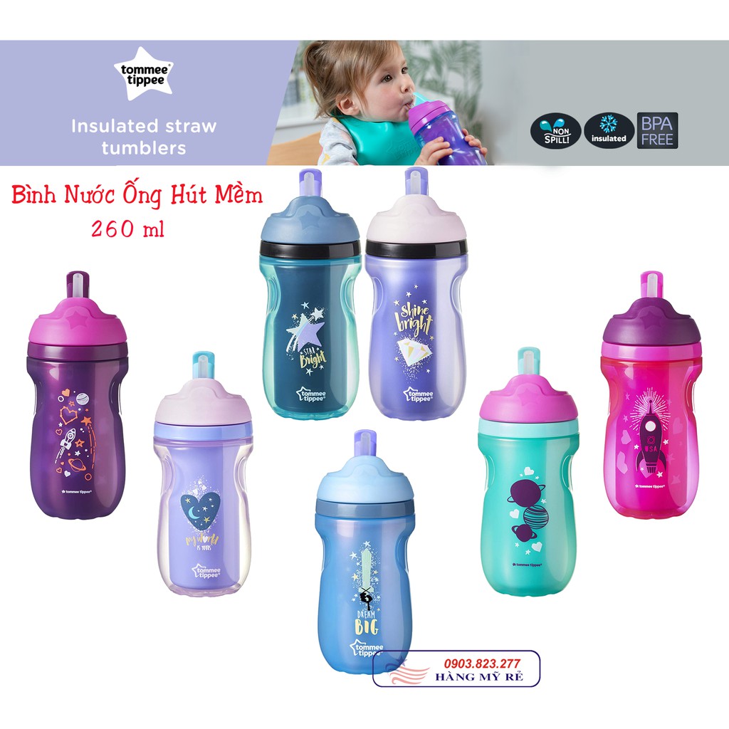 Bình Nước ống Hút Tommee Tippee (Hàng Mỹ xách tay)