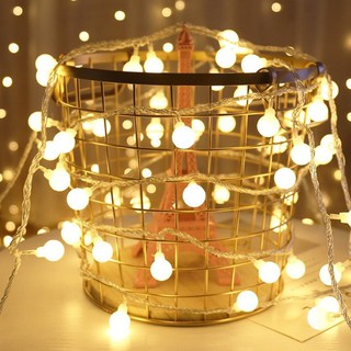 Dây đèn led cherry ball bi 40 bóng led dài 6 mét ánh sáng vàng nắng