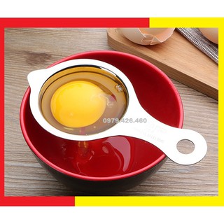 Cây Dụng Cụ Lọc Tách Lòng Trắng Lòng Đỏ Trứng Inox 304 Cao Cấp,Có Tai Gác Bát,Dụng Cụ Lấy Lòng Đỏ Lòng Trắng Trứng
