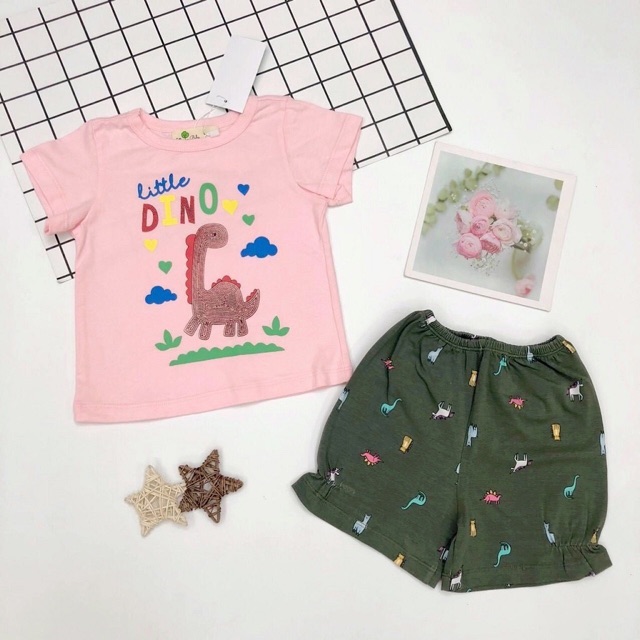 Đồ bộ thun bé gái, đồ bộ trẻ em chất cotton, có nhiều màu, size 1-5 tuổi - SUNKIDS1