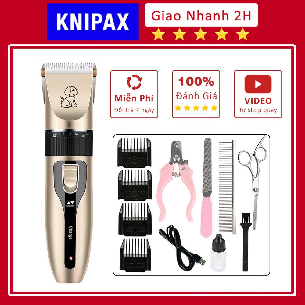 Tông đơ cắt lông chó hộp full phụ kiện - tông đơ chó mèo không dây cao cấp-K1754
