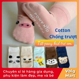 Tất vớ Pony Kid trẻ em chống trượt ,hoa cúc, gấu xịn cotton co giãn Vbig Mart