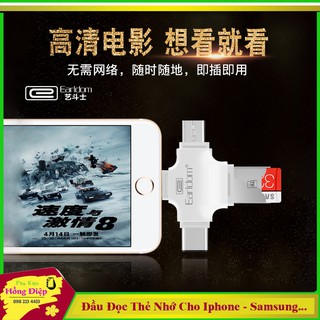 Đầu Đọc Thẻ Nhớ Cho Điện Thoại Iphone - Samsung - Máy Tính 4 in 1 EARLDOM OT20