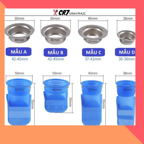 Bộ Ngăn mùi thoát sàn, ngăn trào ngược nhà tắm, côn trùng xâm nhập bằng Silicone cao cấp 88146 shop cr7