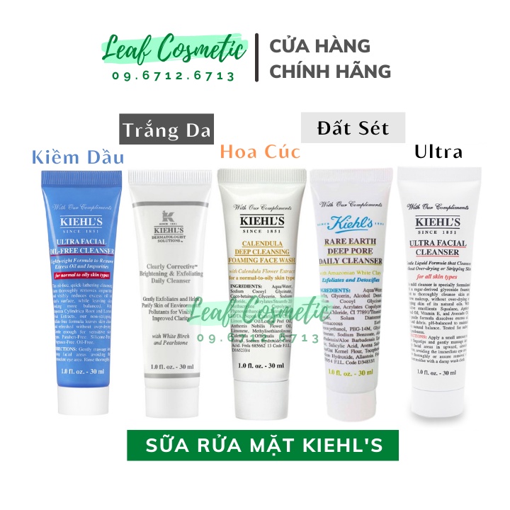 Sữa Rửa Mặt Kiehl's / Kiehls Đất Sét - Hoa Cúc - Ultra - Free Oil - Trắng Da Mini