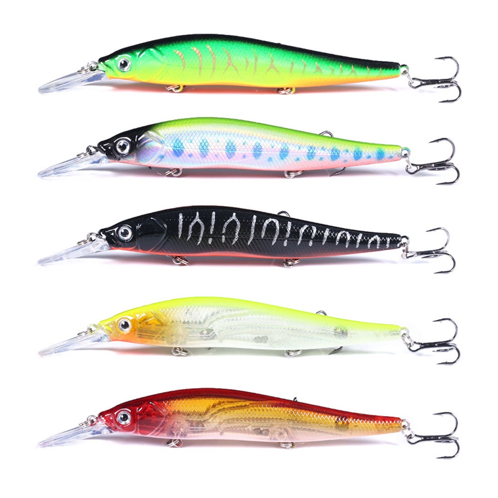 Set 5 Mồi Câu Cá Nhân Tạo Cứng 13.5cm 15.6g 0-3m