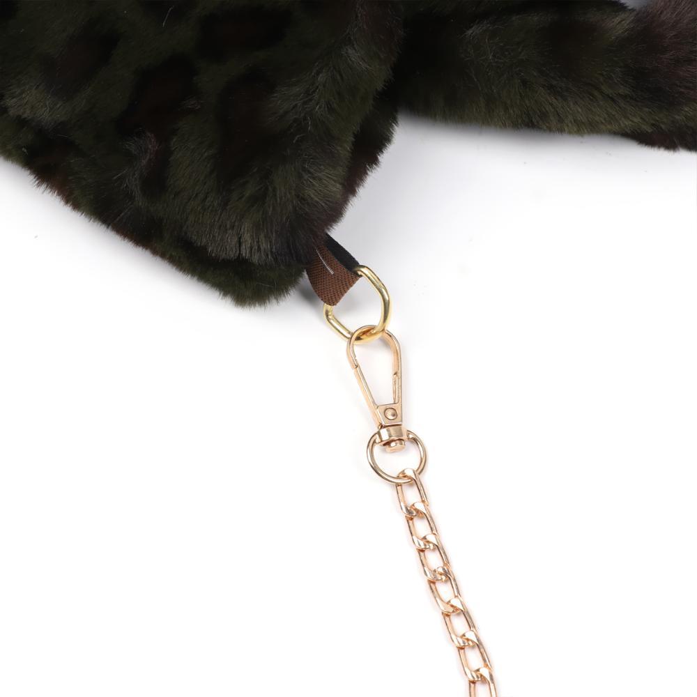 BSUNS Túi Xách Đeo Vai Cỡ Lớn In Họa Tiết Da Báo Phối Dây Xích Thời Trang Mù