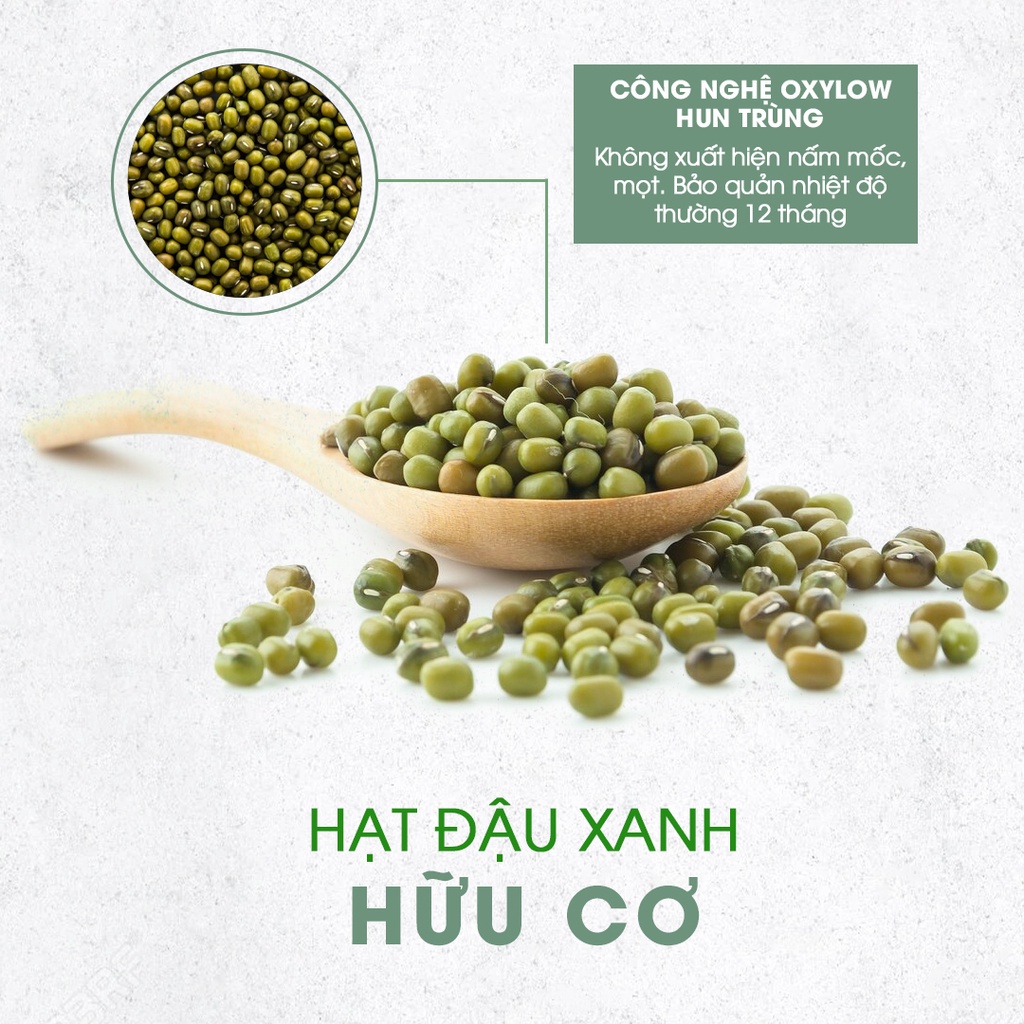 Đậu Xanh (Đỗ Xanh) Hữu Cơ Thuần Chủng Nguyên Hạt, không biến đổi Gen, loại ngon, làm giá đỗ, nhân bánh chưng, nấu chè